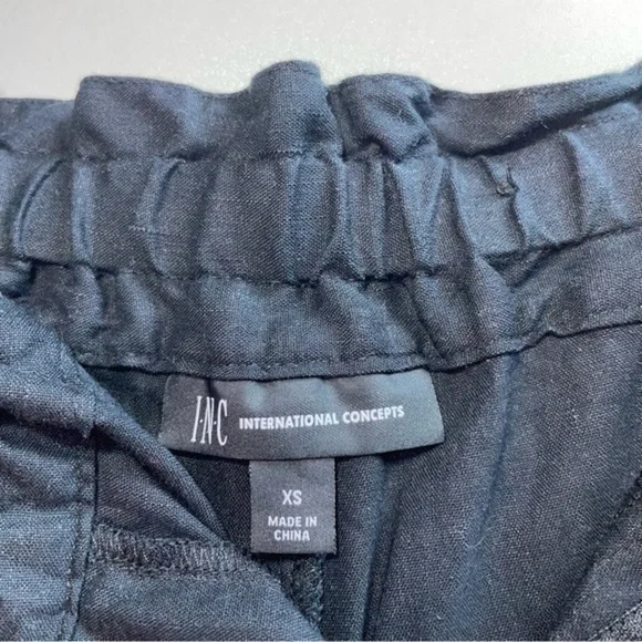 INC Black High Waisted Paperbag Shorts - Picture 4 of 5